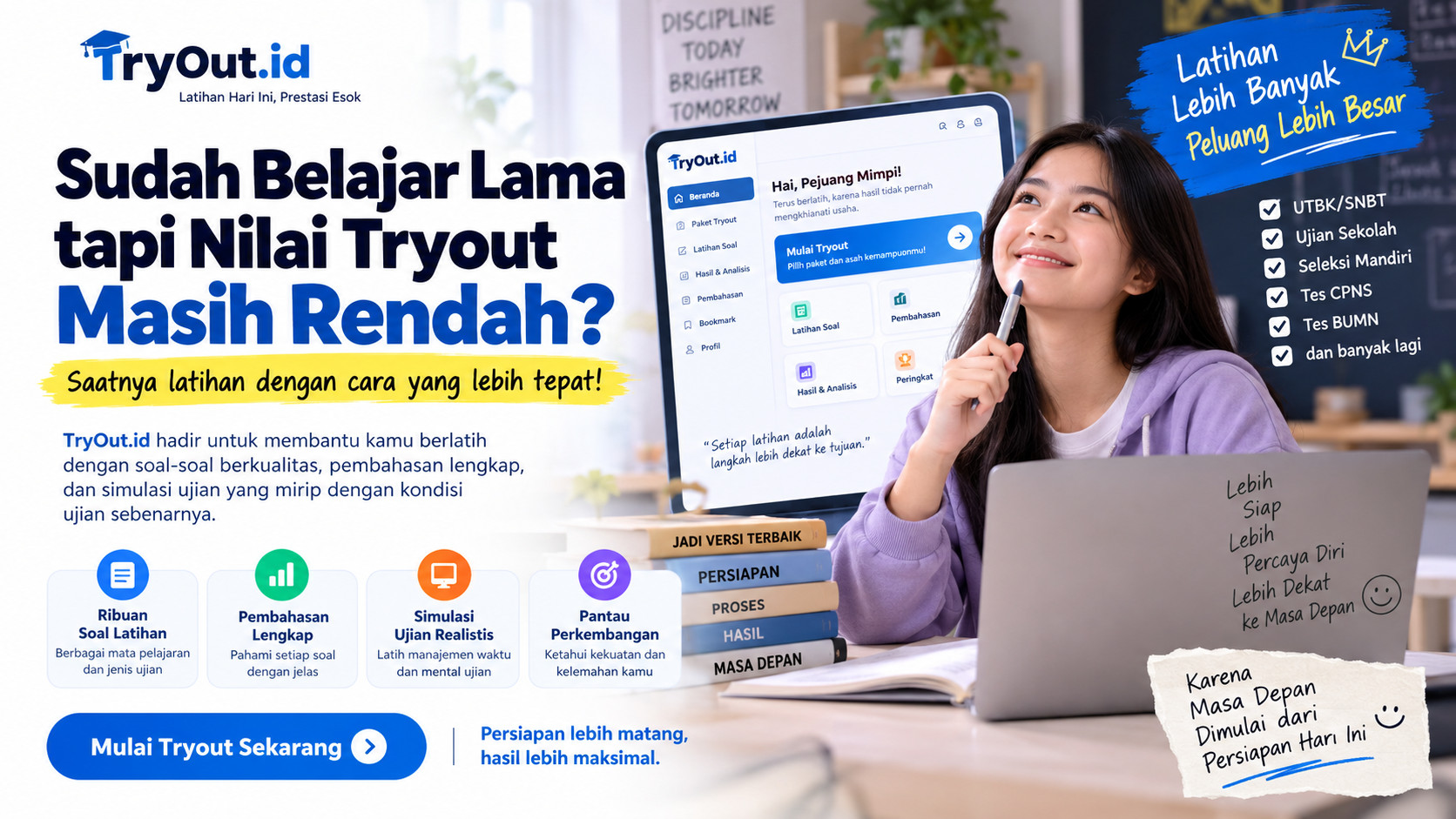 Mengapa TryOut.id Bisa Menjadi Teman Belajar untuk Menghadapi Berbagai Ujian?